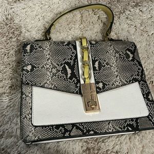 Aldo snake skin purse with optional neon crossbody strap